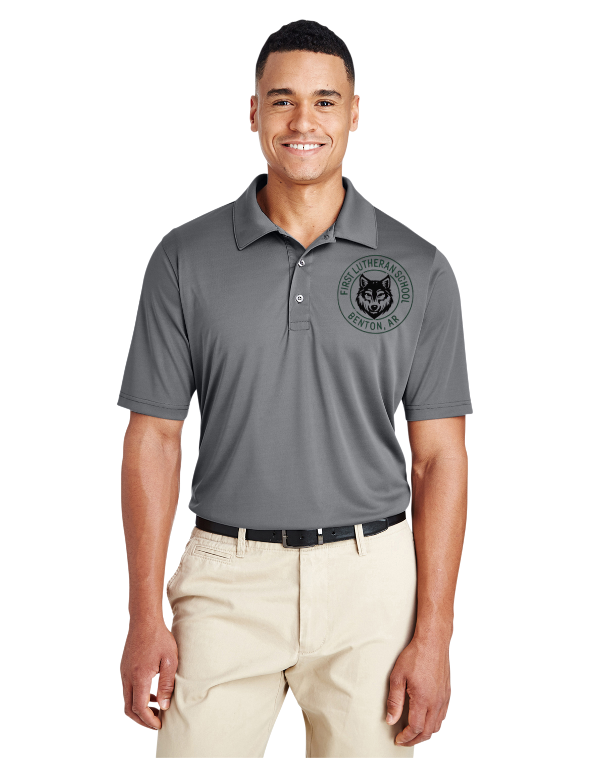 Gray dri-fit polo